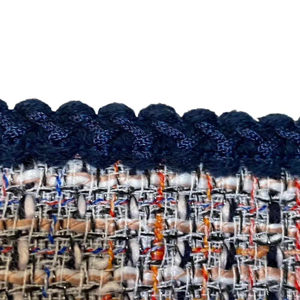 Ann Taylor LOFT Boucle Tweed Straight Pencil Skirt zippers Size 2P Blue white